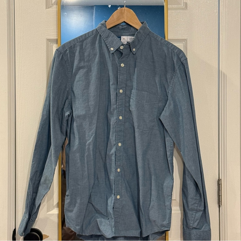 Old Navy Men's Casual Blue Button-Down Shirt